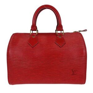Louis Vuitton Red Epi Speedy 25 Handbag